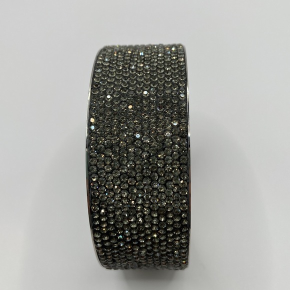 Crystal Bangle Bracelets, Set of Three, Gunmetal, 7.5” - Picture 4 of 5